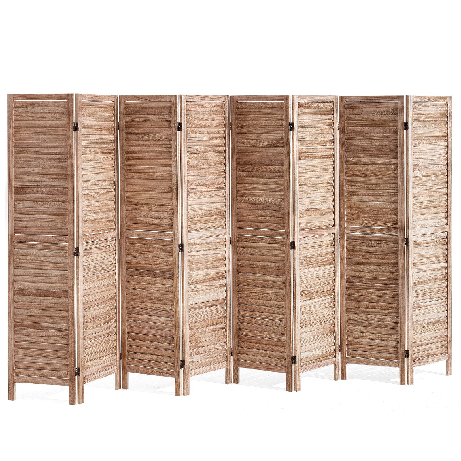 Divisorio in legno per ambienti, divisorio per la privacy pieghevole in legno a 8 pannelli, divisorio per interni con persiane alto 66,9 pollici, divisorio decorativo portatile, per la separazione di ambienti, casa, ufficio, ristorante e camera da letto