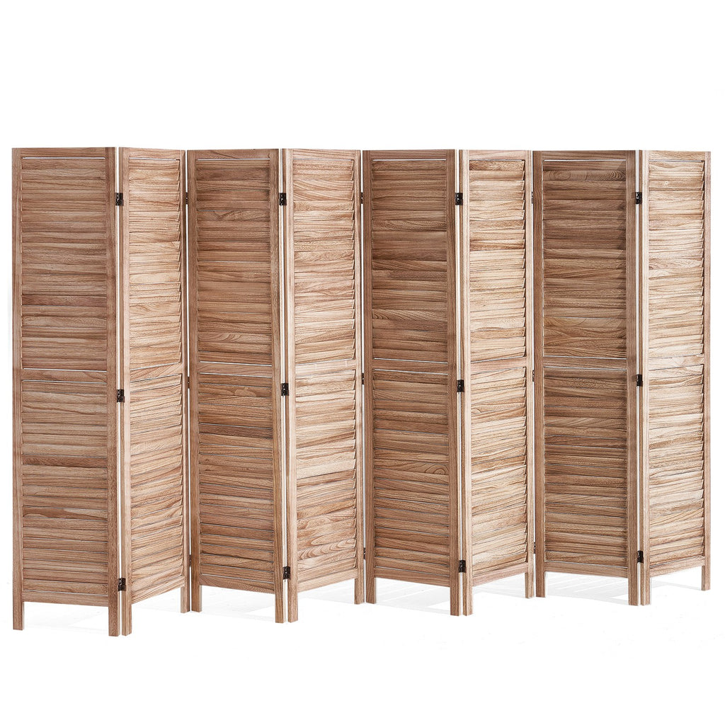 Divisorio in legno per ambienti, divisorio per la privacy pieghevole in legno a 8 pannelli, divisorio per interni con persiane alto 66,9 pollici, divisorio decorativo portatile, per la separazione di ambienti, casa, ufficio, ristorante e camera da letto