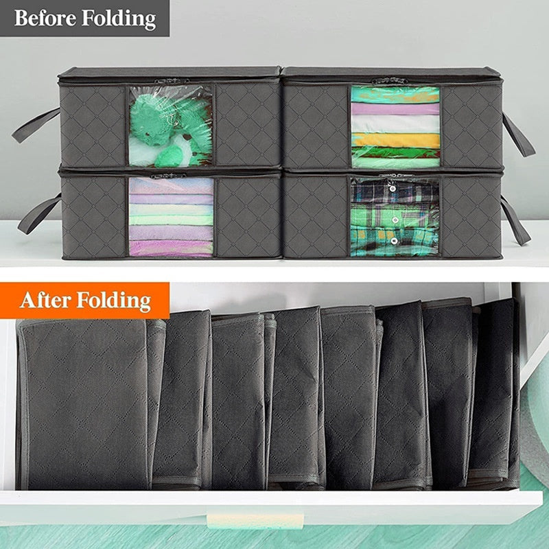 Clothing Storage Bag Large Capacity Transparent Window Storage Box