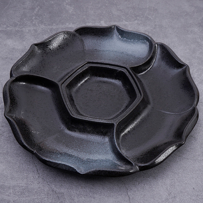 Japanese-style Ceramic Compartment Tray Four-grid Marinated Meat