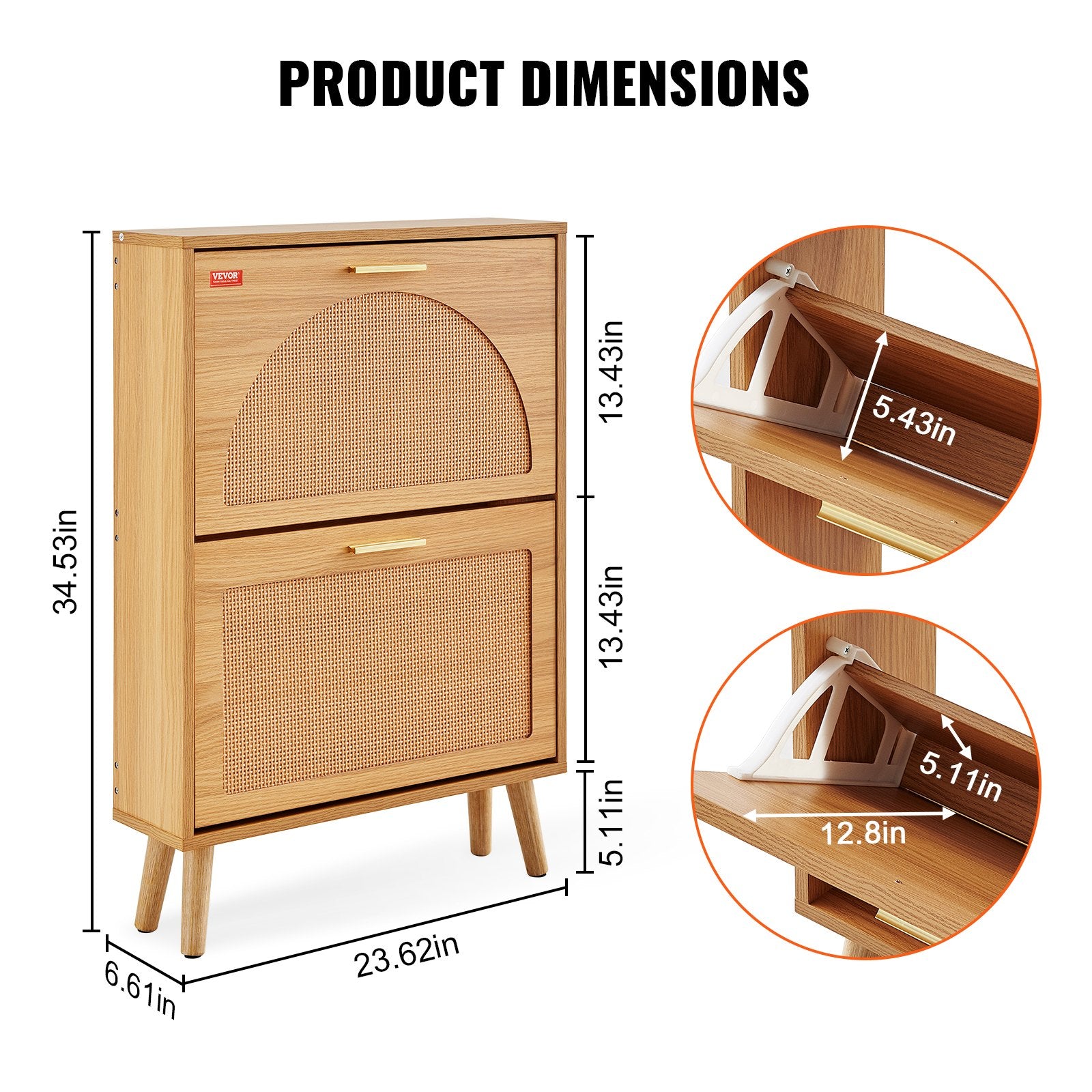 Schuhschrank Schmal, Schuhregal Holzfarbe, 600 X 168 X 877 Mm Schuhkipper Mit 2 Klappen + Oberem Staufach, Schuhkommode 36,28 Kg Tragfähigkeit, Aufbewahrungsschrank Schuh Massivholz Für Flur 