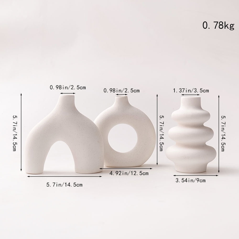 Nordic Creative Origami Vase Ins Style Dining Table Floriculture Living Room Decoration Hallway TV Wine Cabinet White Ceramic Vase
