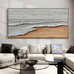 Nordic Hand-painted Oil Painting On Canvas Abstract Textured Seaside Landscape Wall Art Decoration For Home Living Room Office Decor Mural
