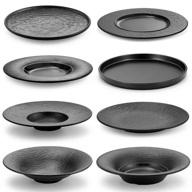 Black Hot Pot Food Plate Barbecue Plate