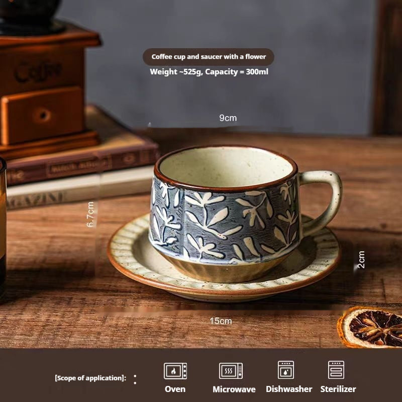 Retro Stoneware Coffee Cup Light Luxury Advanced Special-interest Design