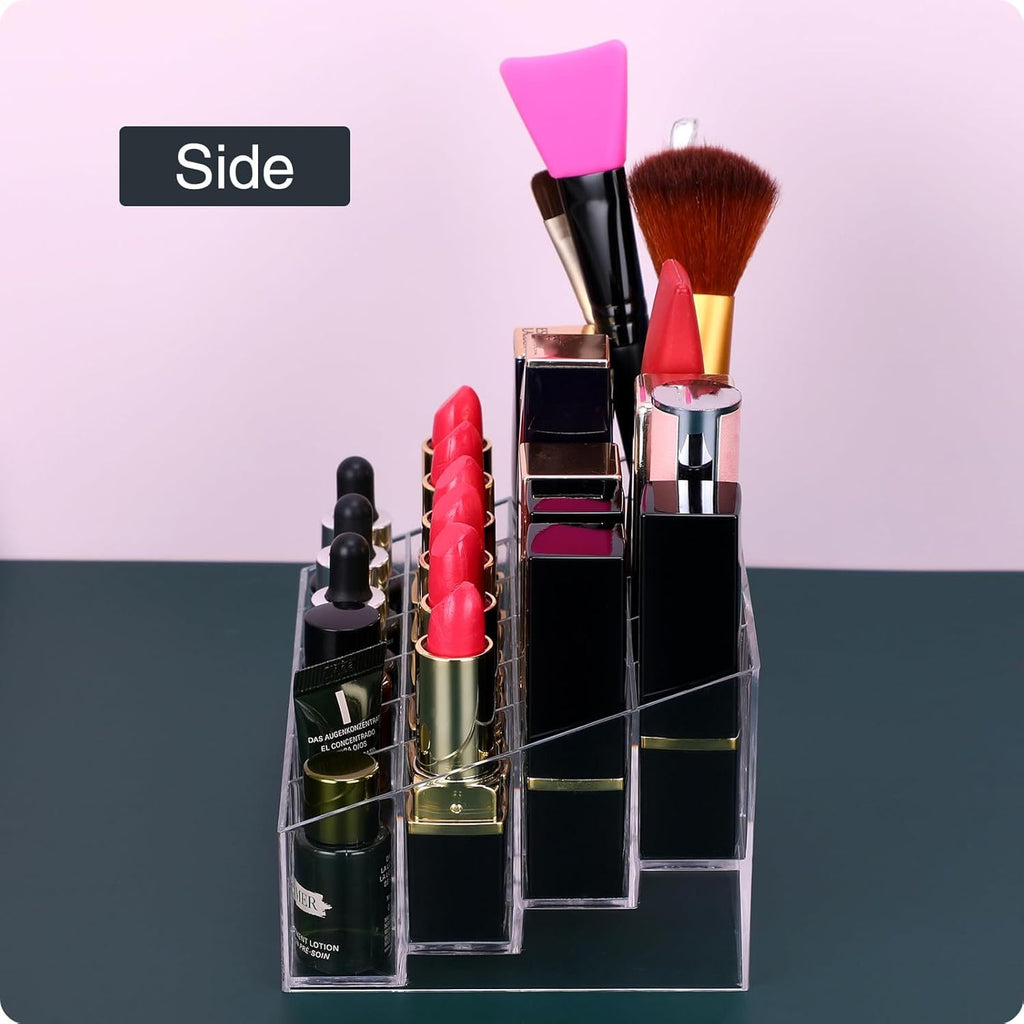 Lipstick Organizer,Small Clear Plastic Compact Lip Gloss Chapstick Perfume Sample Mascara Holder With 9,24,36,40 Slots