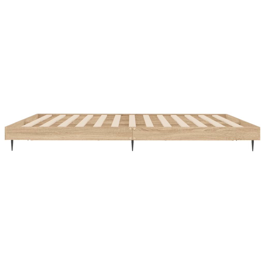 Struttura letto senza materasso in legno composito di rovere Sonoma