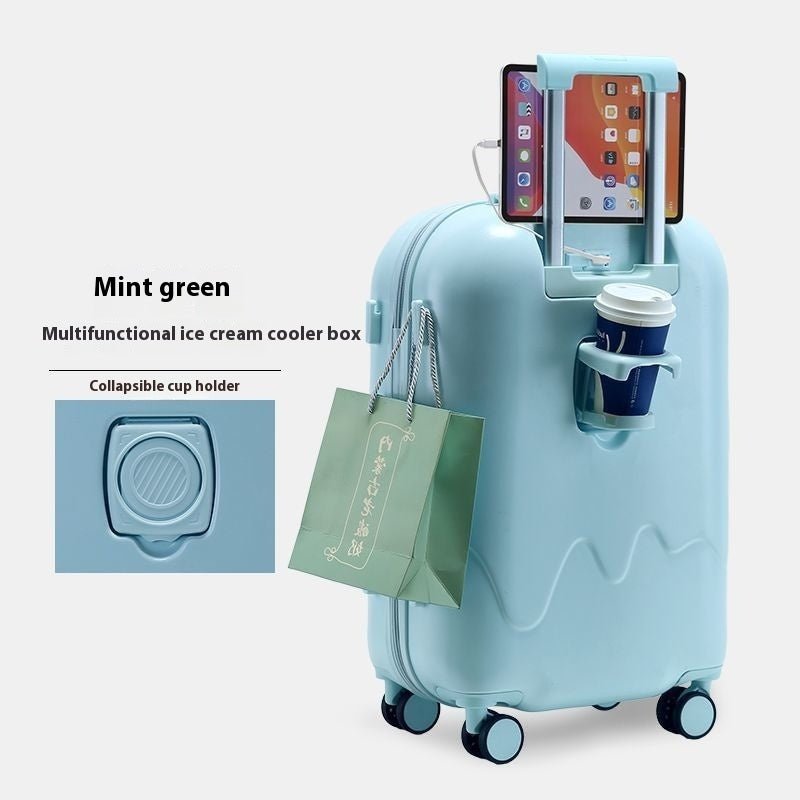 Ice Cream Pattern Luggage Small Lightweight Universal Wheel