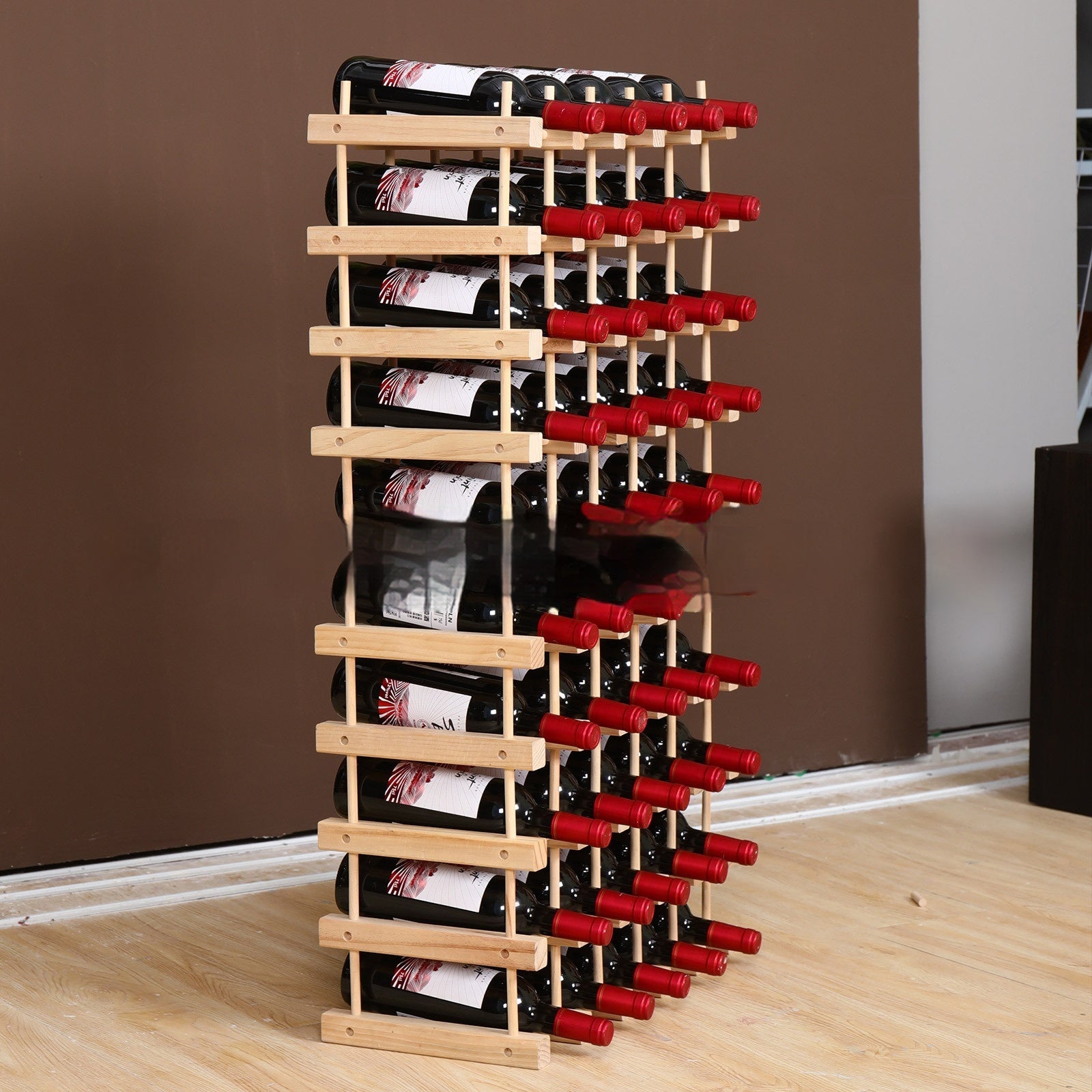 Solid Wood Wine Rack Wooden Assembly Display Multi-bottle Storage