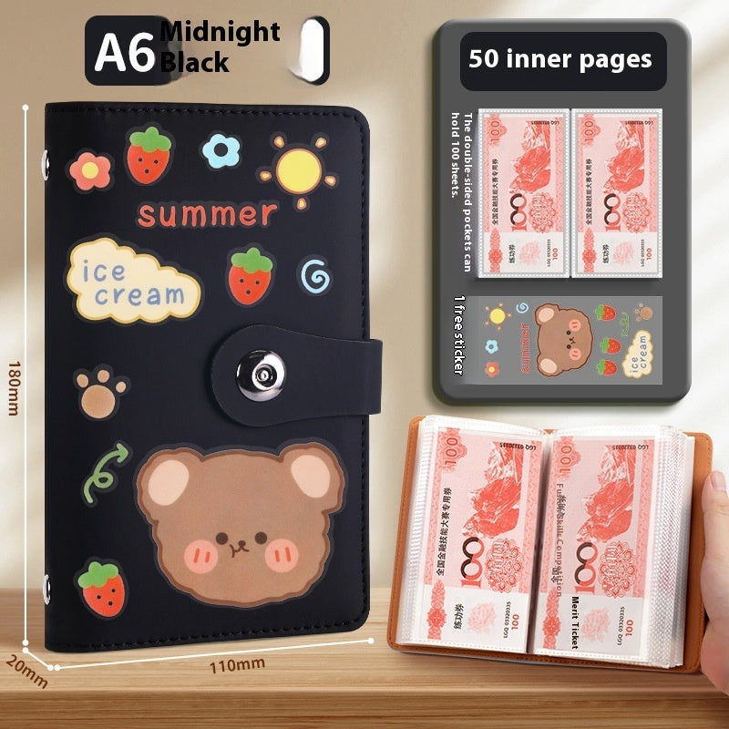 Saving Book Can Be Put Only Cash Storage Wallet Storage Bag