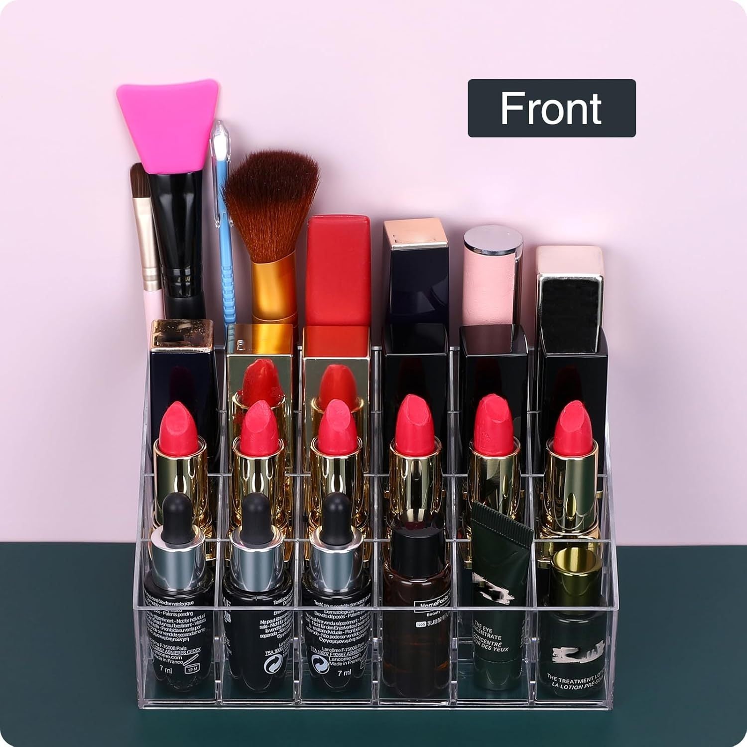Lipstick Organizer,Small Clear Plastic Compact Lip Gloss Chapstick Perfume Sample Mascara Holder With 9,24,36,40 Slots