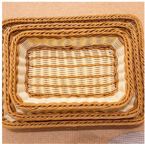 Supermarket Snacks Storage Plastic Woven Basket