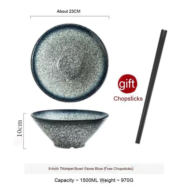 Frosted Tableware Bright Noodles Household Large Bowl Plate Ceramic