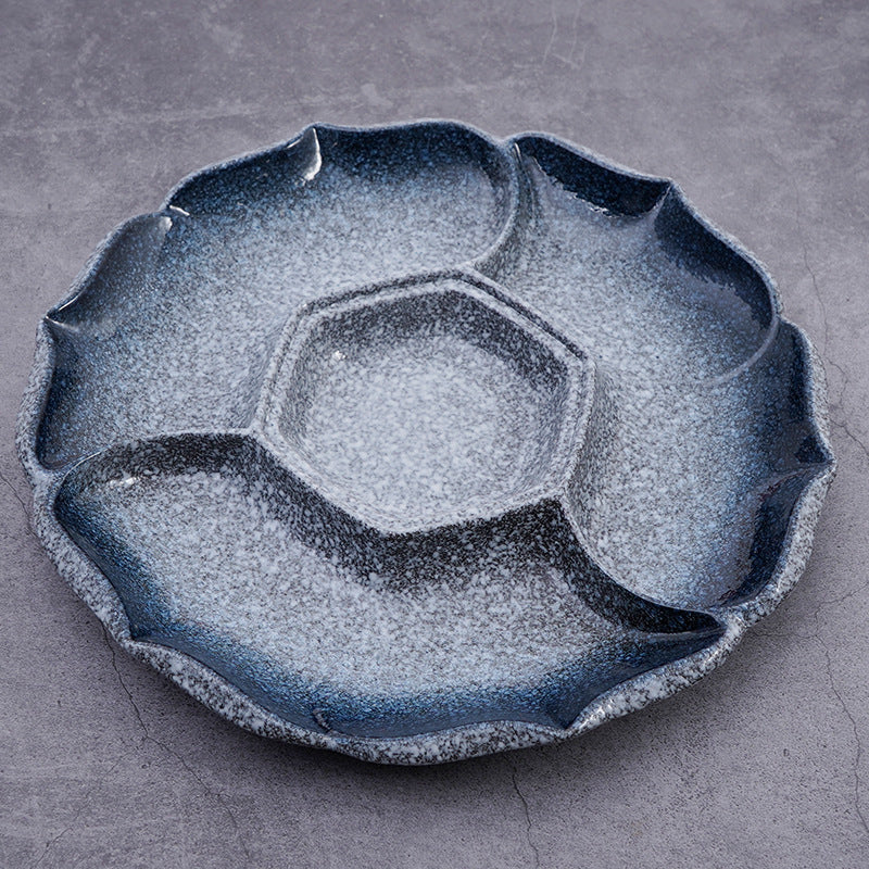 Japanese-style Ceramic Compartment Tray Four-grid Marinated Meat