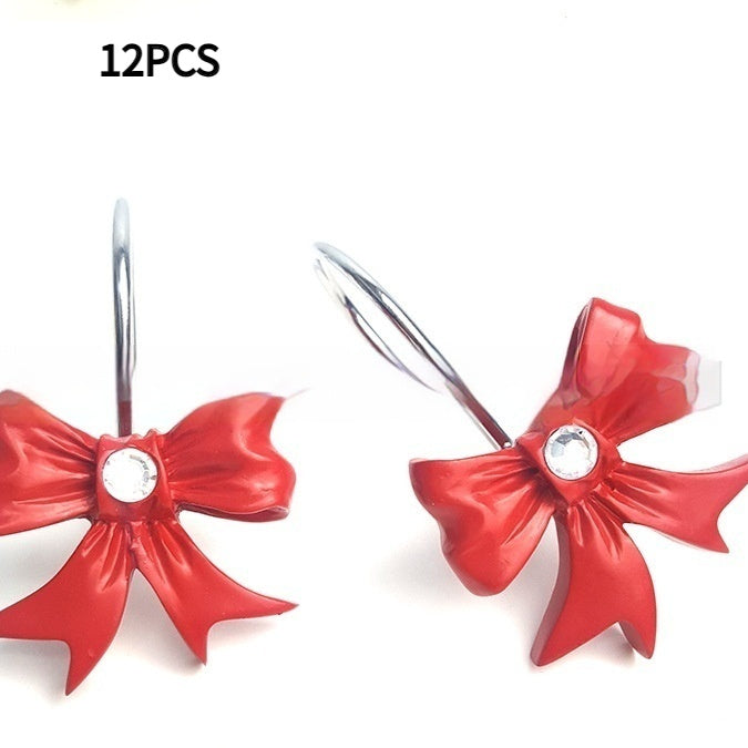 Resin Bow Rhinestone Shower Curtain Bathroom Curtain Bracelet Sticky Hook