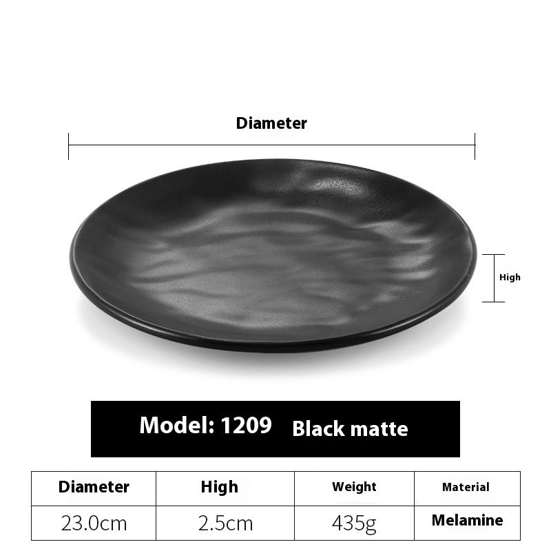 Black Hot Pot Food Plate Barbecue Plate
