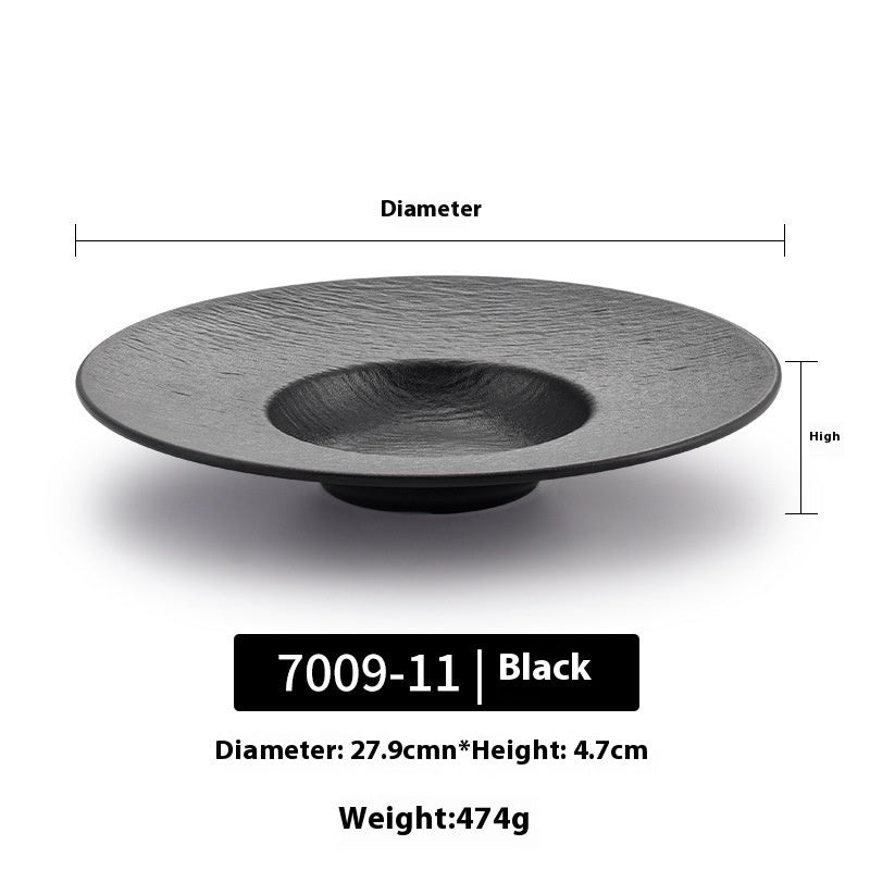 Black Hot Pot Food Plate Barbecue Plate