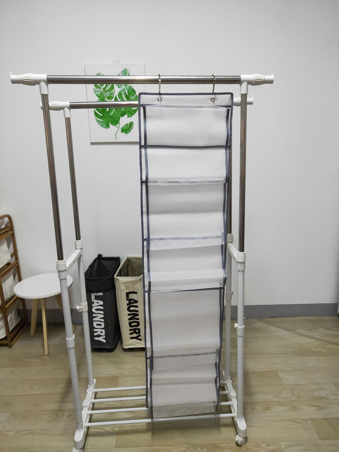 Washed Oxford Cloth Double Sided Mesh Hanging Bag