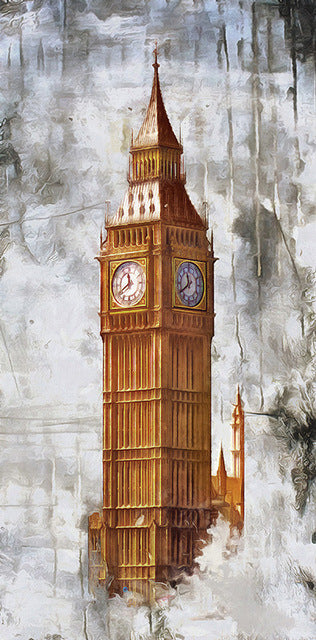 Bedroom Retro Golden Tower Landscape Canvas Painting